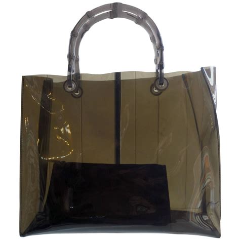 gucci tote with plastic looking|Gucci shopping tote.